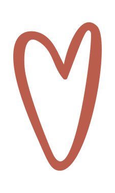 Romantik kalp el çizimi boho elementi