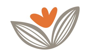 Boho çiçeği estetik dekoratif tasarım elementini açtı