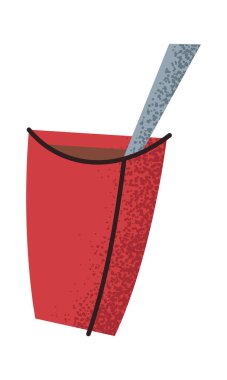 Bir fincan taze çay ve kaşık.