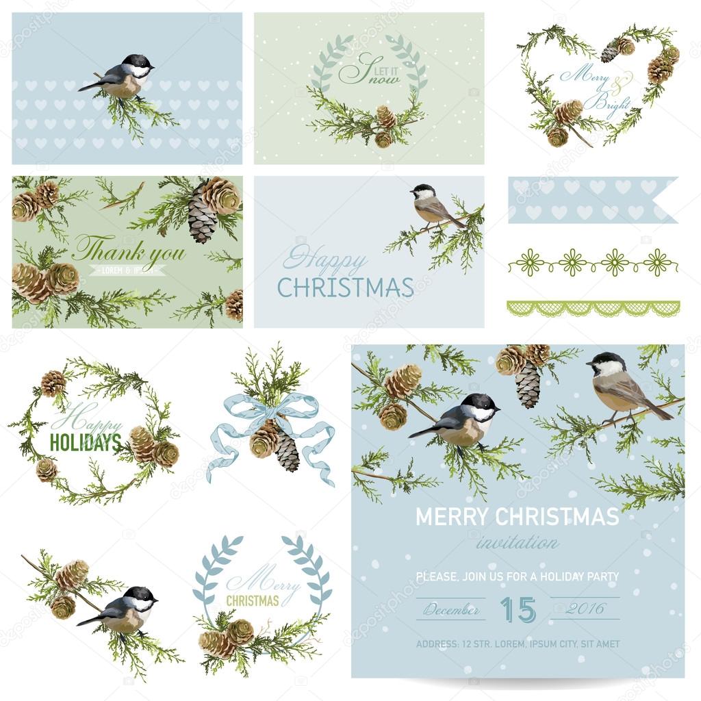 Scrapbook Design Elements - Christmas Theme - in vector