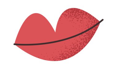 Dişi kırmızı dudak çıkartması tasarımı