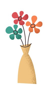 Vazo restoran etiketinde çiçek kompozisyonu