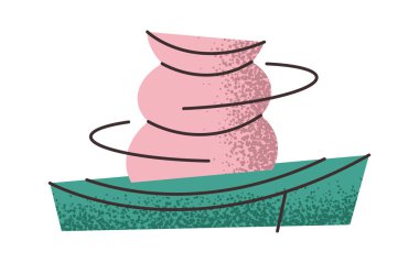 Çömlek tekeri sticker tasarımında dönen kil