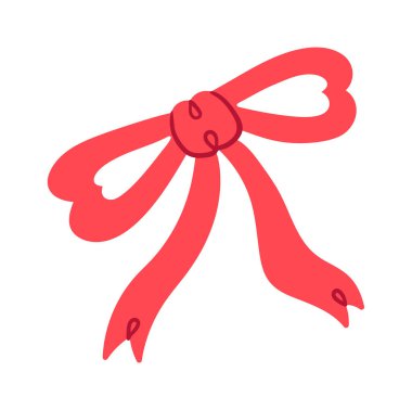 Kırmızı bağlı kurdele Paskalya çıkartması tasarımı