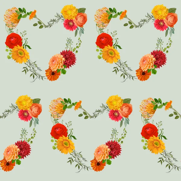 Vintage Colorful Floral Background - бесшовный узор — стоковый вектор