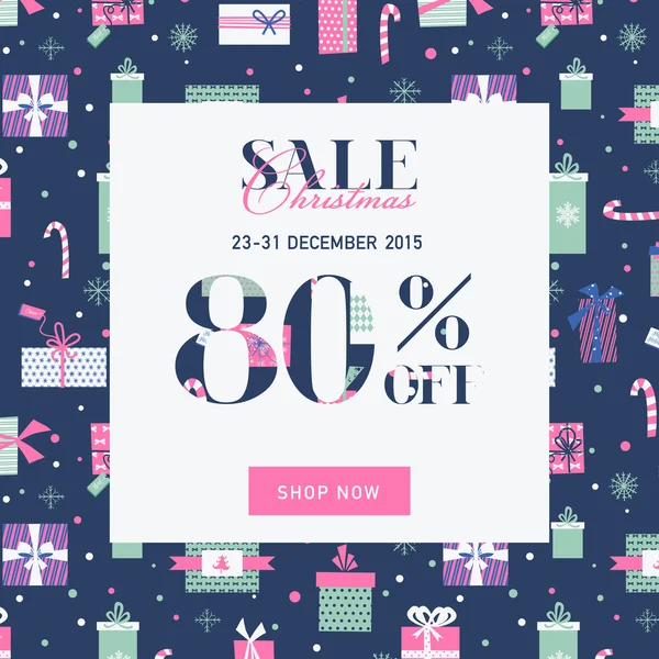Jul försäljning Banner med gåvor — Stock vektor