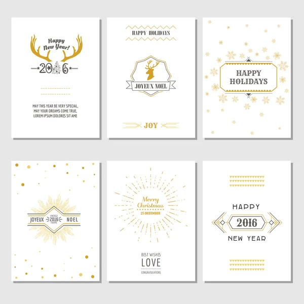 Tarjetas de Navidad y Año Nuevo - Art Deco Style — Vector de stock