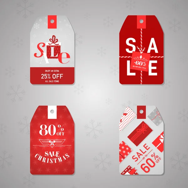 Christmas Sale Labels and Tags — Stock Vector