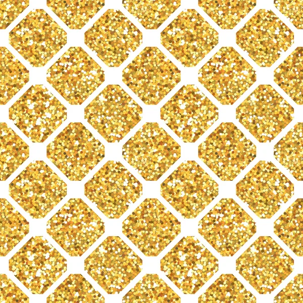 Golden Geometry Glitter Arrière-plan - motif sans couture — Image vectorielle