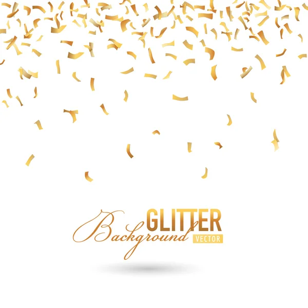 Fallen Golden Glitter o Confetti fondo — Archivo Imágenes Vectoriales