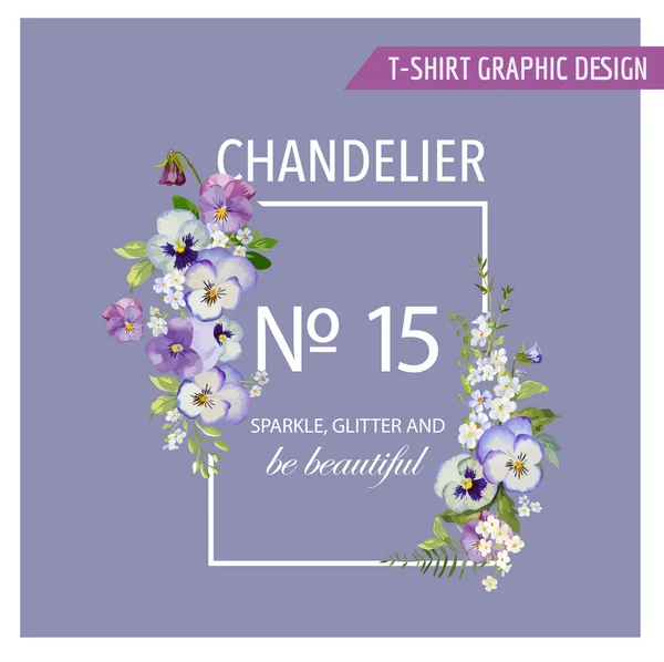 Floral Graphic Design - for t-shirt, fashion, prints - in vector — Stock Vector