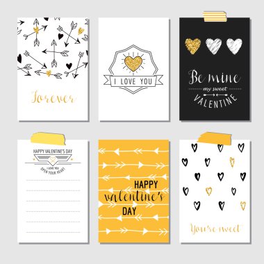 Aşk kartları altın Glitter - düğün, Sevgililer günü, davet kümesi