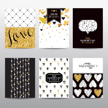 Sevgililer günü broşürler ve kartları - vintage düzenleri