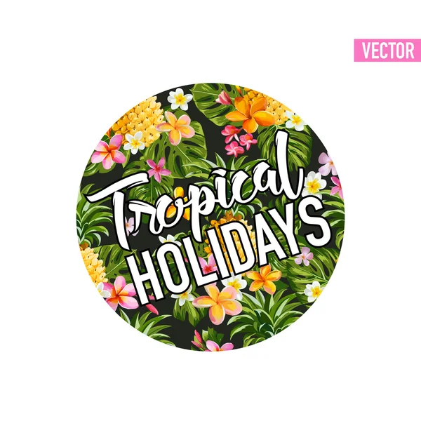 Tropik çiçekler grafik tasarım - moda, t-shirt için yazdırır — Stok Vektör