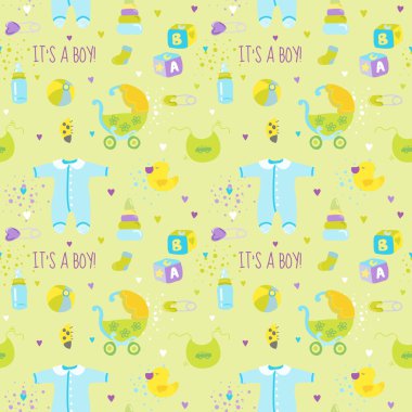 Bebek çocuk arka plan - tasarım veya karalama defteri için Seamless Modeli