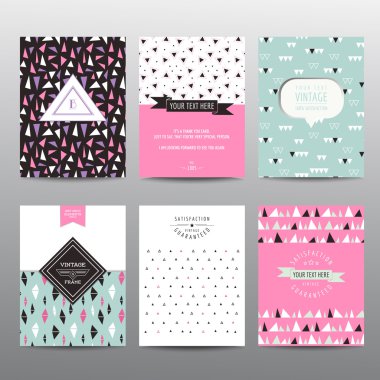 Geometrik broşürler ve kartları - davet, doğum günü, broşür