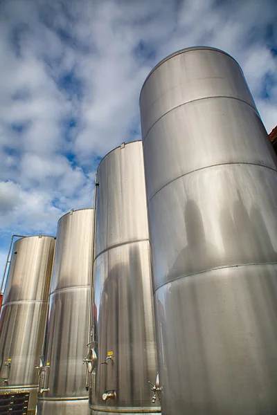 Steel tanks brewery — Stock Photo, Image