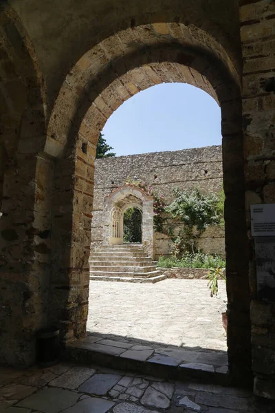 Città Medievale Abbandonata Mystras Peloponneso Grecia — Foto Stock