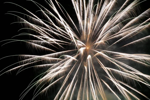 Explosion Feu Artifice Dans Une Nuit Sombre — Photo