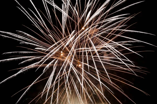 Explosion Feu Artifice Dans Une Nuit Sombre — Photo