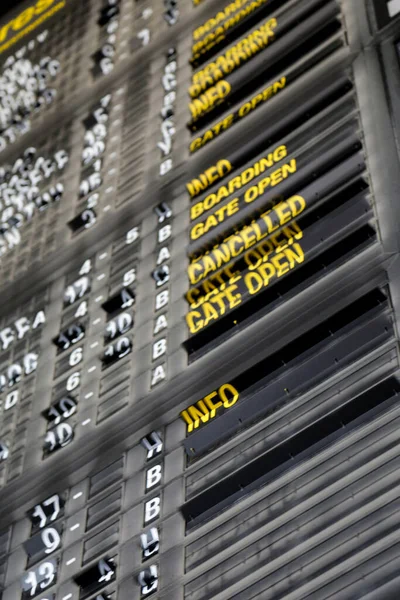 Airport Departure Board Terminal Flight Information — Stock Photo, Image