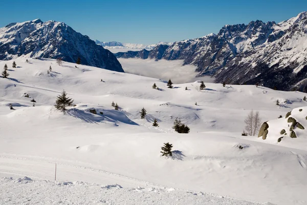 Альпы зимой — стоковое фото