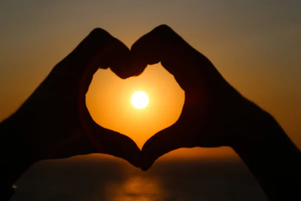 Sunrise Heart Silhouette — Stock Photo, Image