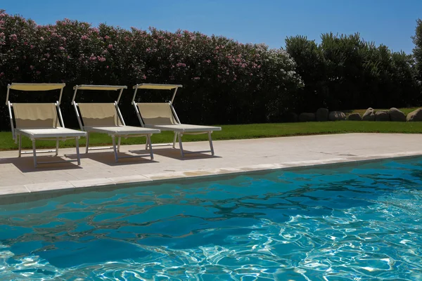 Swimming pool seats — Stock Photo, Image