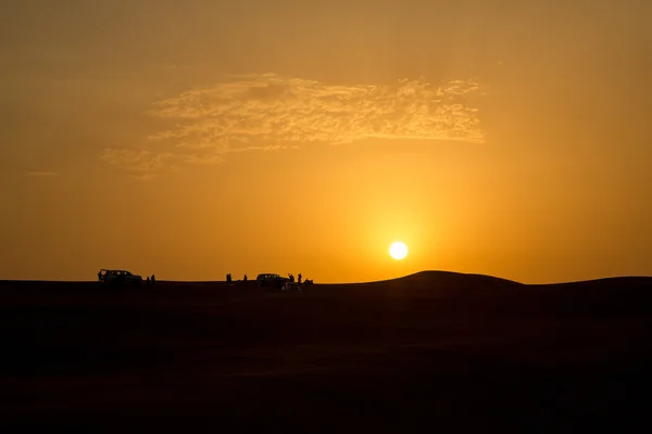 ドバイのデザートの夕日 — ストック写真