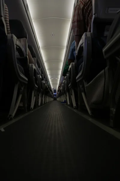 Vista del pasillo del avión — Foto de Stock