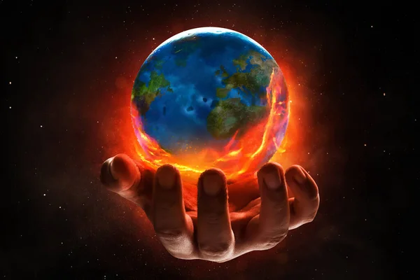 Küresel Isınma Dünya Gezegeni Kavramı — Stok fotoğraf