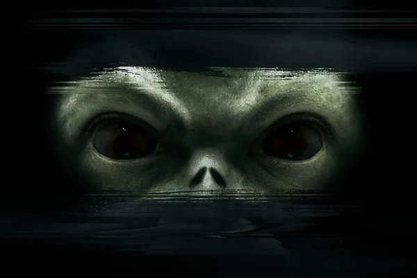 Olhos Alienígenas Espreitando Tema Halloween — Fotografia de Stock
