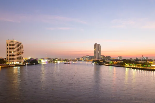 Bangkok večer a řeky — Stock fotografie