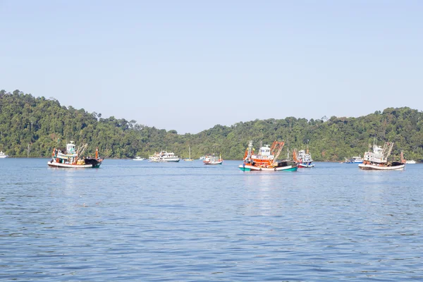 Fishing boats moored fishing — Stock Photo, Image