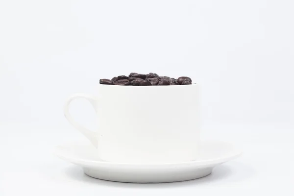 Ceașcă de cafea cu boabe de cafea — Fotografie, imagine de stoc