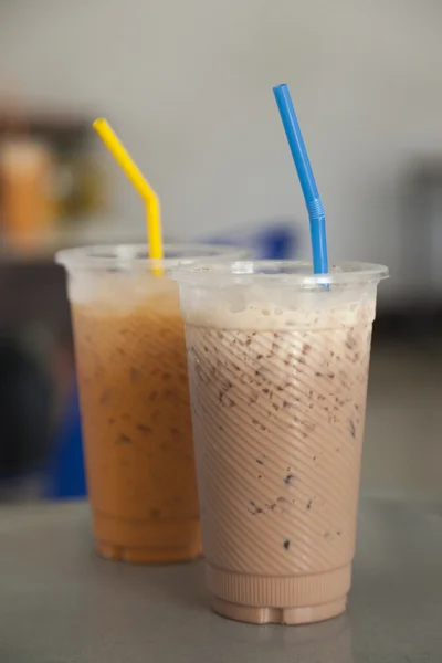 Ice tea and Ice coffee — Stock Photo, Image