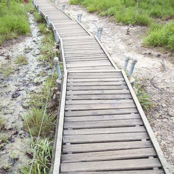 Ponte de passarela para montanha — Fotografia de Stock