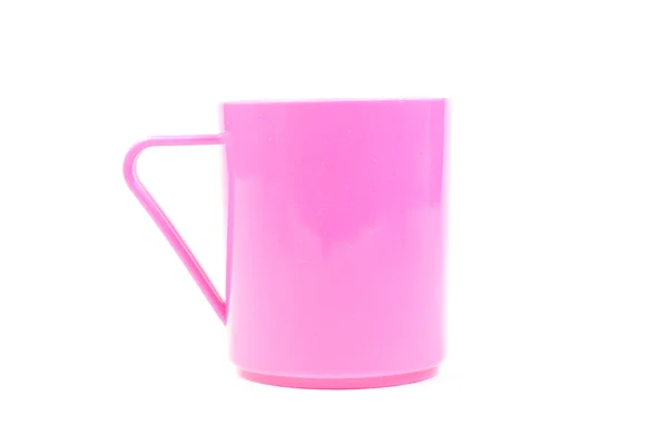 Tazza di plastica rosa — Foto Stock