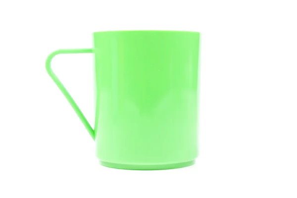 Green plastic glass — Stock Photo, Image