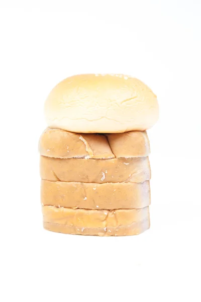 Pão isolado sobre fundo branco. — Fotografia de Stock