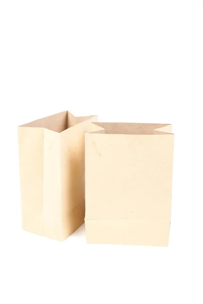Dwa brązową papierową torbę — Zdjęcie stockowe