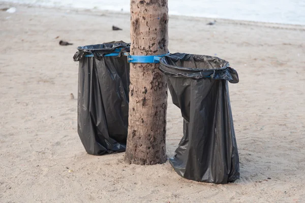 Black garbage bags — Stock Photo, Image