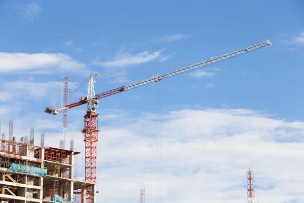 Construction cranes building — Stock Photo, Image