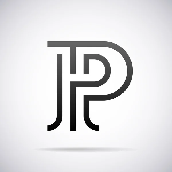 Logo vectorial para letra P. Plantilla de diseño — Vector de stock