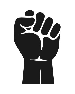 Sıkışmış yumruk protesto simgesi. Özgürlük, adalet, dayanışma sembolü