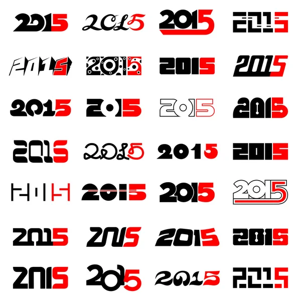 New year 2015 text design collection — Stock Vector