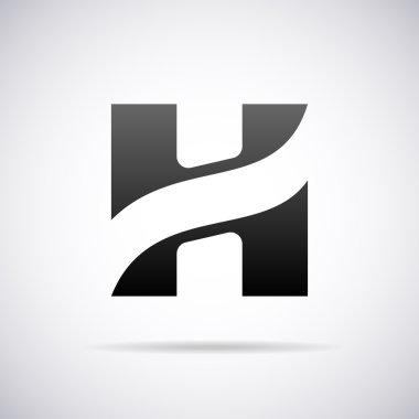 Vector logo for letter H. Design template clipart
