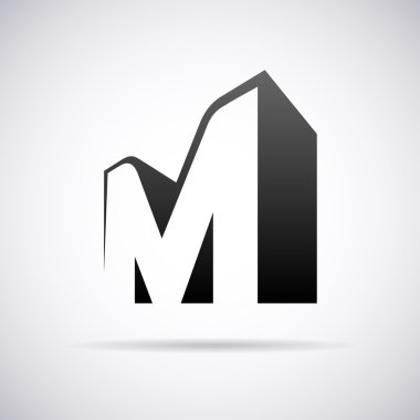 Vector logo for letter M. Design template clipart