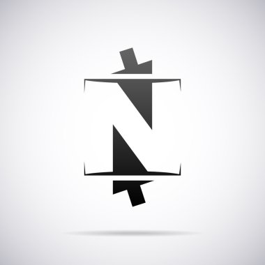 Vector logo for letter N. Design template clipart