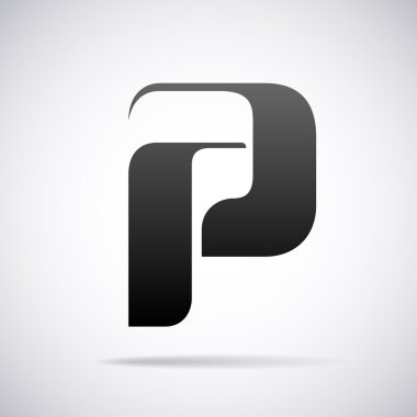 Vector logo for letter P. Design template clipart